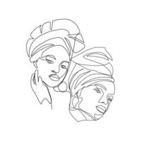 illustration vectorielle de portraits d'africains vecteur