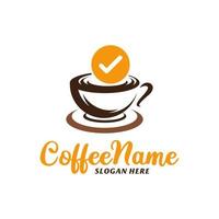 vérifier le modèle de conception de logo de café. vecteur de concept de logo de chèque de café. symbole d'icône créative