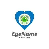 modèle de conception de logo d'oeil d'amour. vecteur de concept de logo d'amour d'oeil. symbole d'icône créative