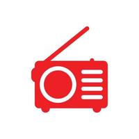 eps10 icône solide radio vectorielle rouge isolée sur fond blanc. symbole radio fm dans un style moderne et plat simple pour la conception, le logo, le pictogramme et l'application mobile de votre site Web vecteur