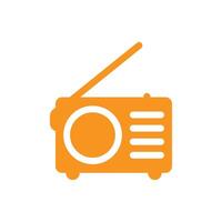 eps10 icône solide radio vectorielle orange isolée sur fond blanc. symbole radio fm dans un style moderne et plat simple pour la conception, le logo, le pictogramme et l'application mobile de votre site Web vecteur