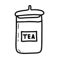 bocal en verre doodle avec illustration vectorielle de thé isolé vecteur