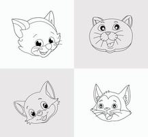 livre de coloriage tête de chat pour enfants vecteur