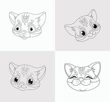 livre de coloriage tête de chat pour enfants vecteur