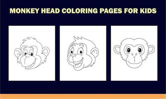 livre de coloriage tête de singe pour enfants vecteur