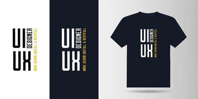 modèle de conception de t shirt de typographie ui ux vecteur