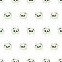 motif panda. modèle de bébé de dessin animé avec des visages de panda. motif pour textiles, tissus, papiers peints pour enfants. vecteur