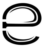 icône du logo e. création de logo abstraite et plate, lettre e majuscule pour la conception de votre image de marque. vecteur