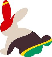 silhouette d'un lapin avec un motif abstrait vecteur