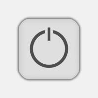 icône grise du bouton d'alimentation. illustration vectorielle. vecteur