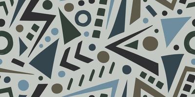 Motif abstrait de menthe sans couture horizontale de vecteur avec des éléments géométriques