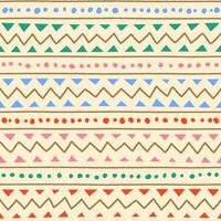 ethnique tribal géométrique populaire indien scandinave gitan mexicain boho africain ornement texture sans couture modèle zigzag point ligne rayures horizontales couleur impression textiles fond illustration vectorielle vecteur