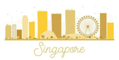 silhouette dorée de la ville de singapour. vecteur