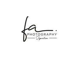 lettre fa signature logo template vecteur