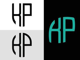 ensemble de conceptions de logo kp de lettres initiales créatives. vecteur