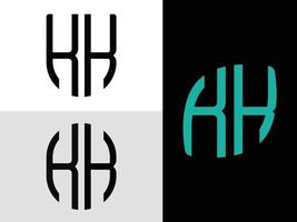 ensemble de conceptions de logo kk de lettres initiales créatives. vecteur