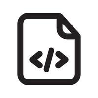 icône de fichiers de codage avec style de contour vecteur