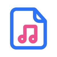 icône de fichiers musicaux couleur bicolore vecteur