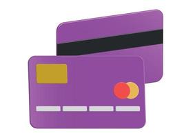 icône 3d de carte de crédit pour entreprise, site Web ou application mobile. vecteur