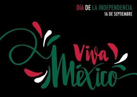 illustration vectorielle de viva mexico, fête de l'indépendance du mexique 16 septembre. vecteur