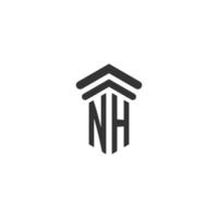 nh initiale pour la conception du logo du cabinet d'avocats vecteur