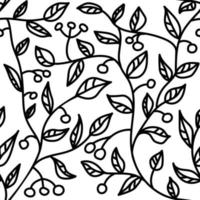 modèle sans couture de plante avec des feuilles et des baies. illustration vectorielle isolée. fond floral sans fin. vecteur