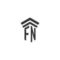fn initiale pour la conception du logo du cabinet d'avocats vecteur