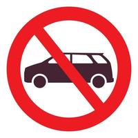 pas de voiture autorisée sign.no parking car icon.traffic parking ban.prohibited sign.isolated on white background. illustration plate de vecteur. vecteur
