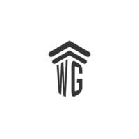 wg initiale pour la conception du logo du cabinet d'avocats vecteur