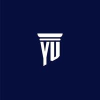 création initiale du logo monogramme yu pour un cabinet d'avocats vecteur