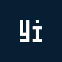 yi logo monogramme initial avec style géométrique vecteur