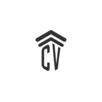 cv initial pour la conception du logo du cabinet d'avocats vecteur