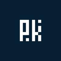 logo monogramme initial pk avec style géométrique vecteur