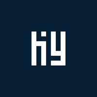 hy logo monogramme initial avec style géométrique vecteur