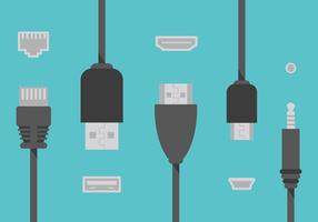 Hdmi cable wire flat illustration vector