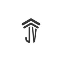 jv initiale pour la conception du logo du cabinet d'avocats vecteur