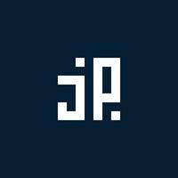 logo monogramme initial jp avec style géométrique vecteur