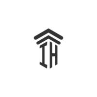 ih initiale pour la conception du logo du cabinet d'avocats vecteur