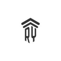ry initiale pour la conception du logo du cabinet d'avocats vecteur