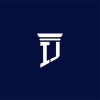 ij création initiale du logo monogramme pour un cabinet d'avocats vecteur