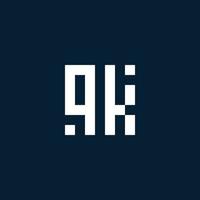 logo monogramme initial qk avec style géométrique vecteur