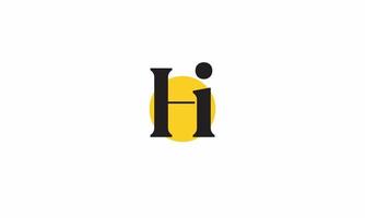 alphabet lettres initiales monogramme logo salut, ih, h et i vecteur