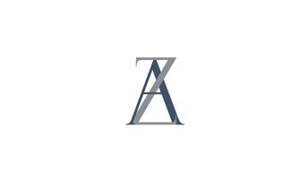 alphabet lettres initiales monogramme logo za, az, z et a vecteur