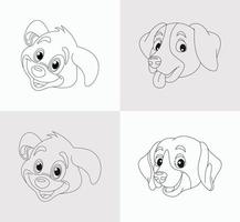 livre de coloriage tête de chien pour enfants vecteur