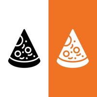 logo d'icône de vecteur de pizza dans le style de glyphe