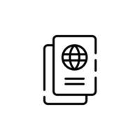 passeport, voyage, entreprise ligne pointillée icône illustration vectorielle modèle de logo. adapté à de nombreuses fins. vecteur