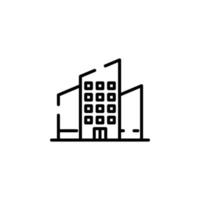 hôtel, appartement, maison de ville, modèle de logo d'illustration vectorielle d'icône de ligne pointillée résidentielle. adapté à de nombreuses fins. vecteur
