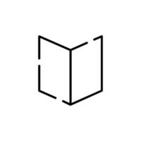 Livre, lecture, bibliothèque, étude de l'icône de la ligne pointillée illustration vectorielle modèle de logo. adapté à de nombreuses fins. vecteur