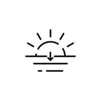 lever du soleil, coucher du soleil, soleil ligne pointillée icône vector illustration logo modèle. adapté à de nombreuses fins.