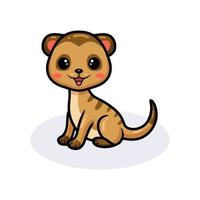 mignon petit dessin animé suricate assis vecteur